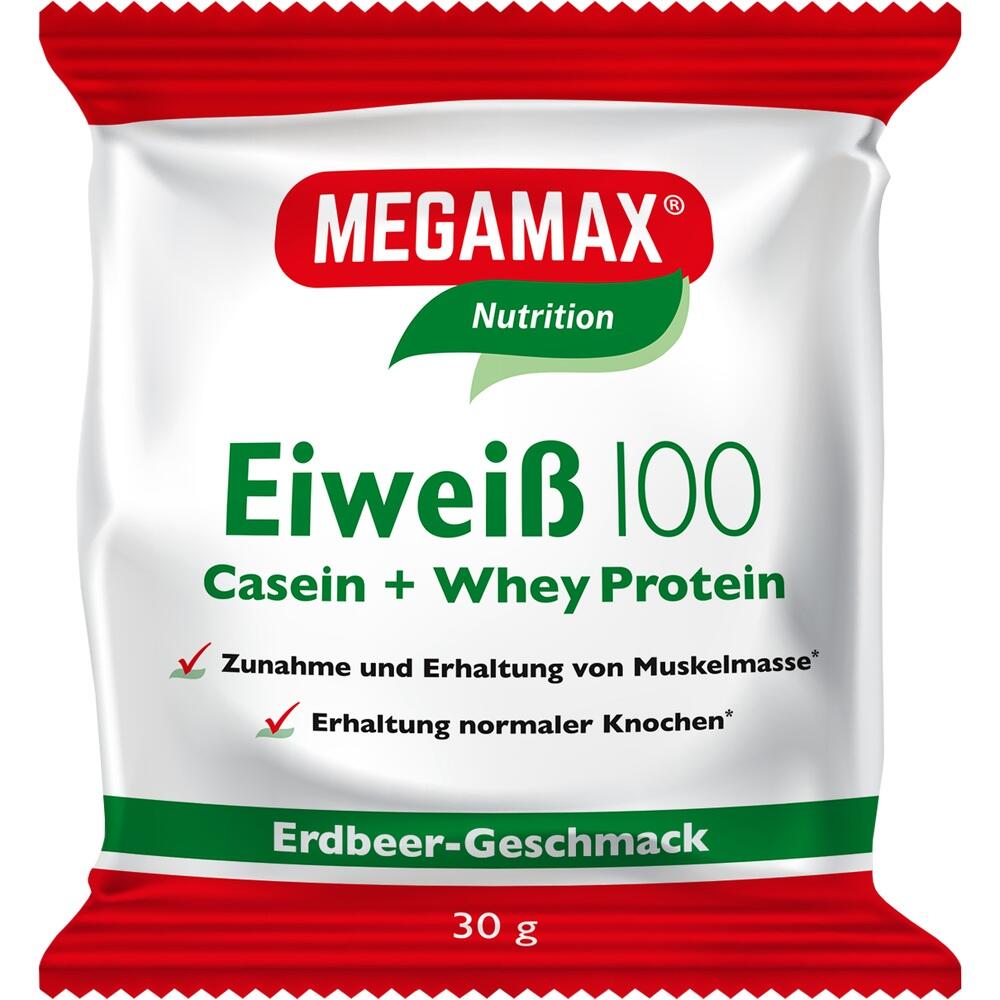 EIWEISS 100 Erdbeer Megamax Pulver 30 g Pulver