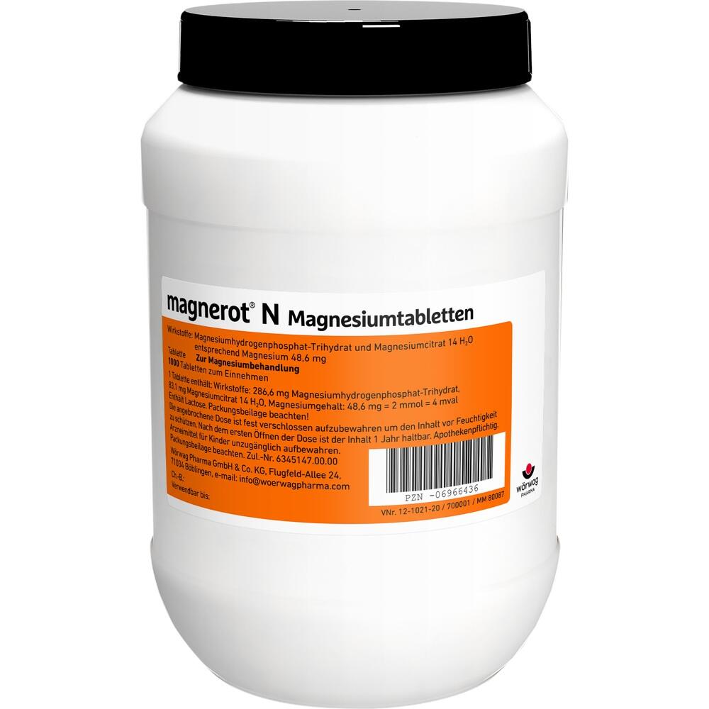 magnerot N Magnesiumtabletten 1000 St Tabletten