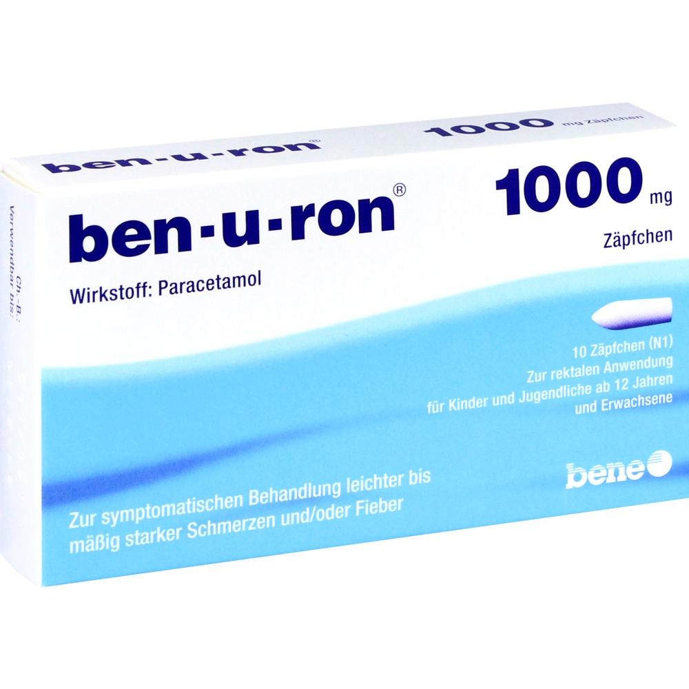 Ben-u-ron 1000mg 10 St Erwachsenen-Suppositorien