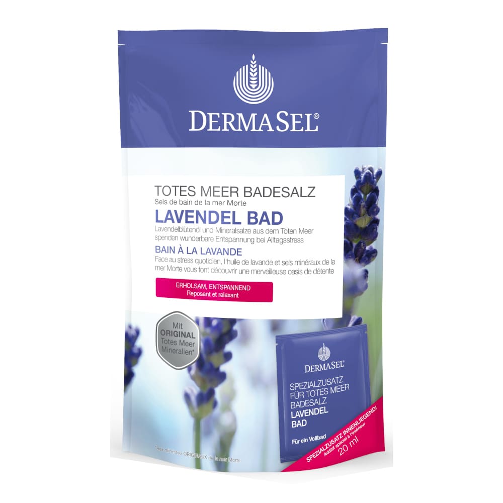 DERMASEL Totes Meer Badesalz+Lavendel  1 Packung Kombipackung