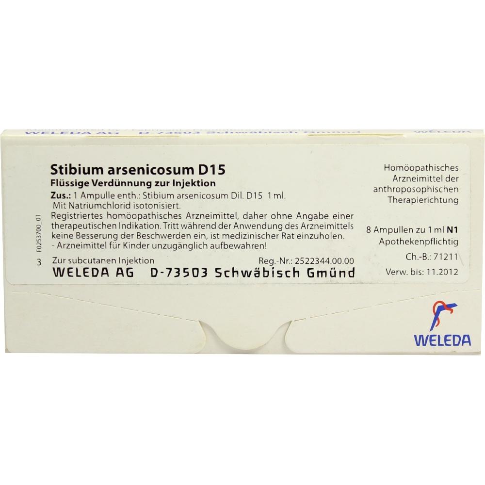 WELEDA STIBIUM ARSENICOSUM D 15 Ampullen 8X1 ml Ampullen