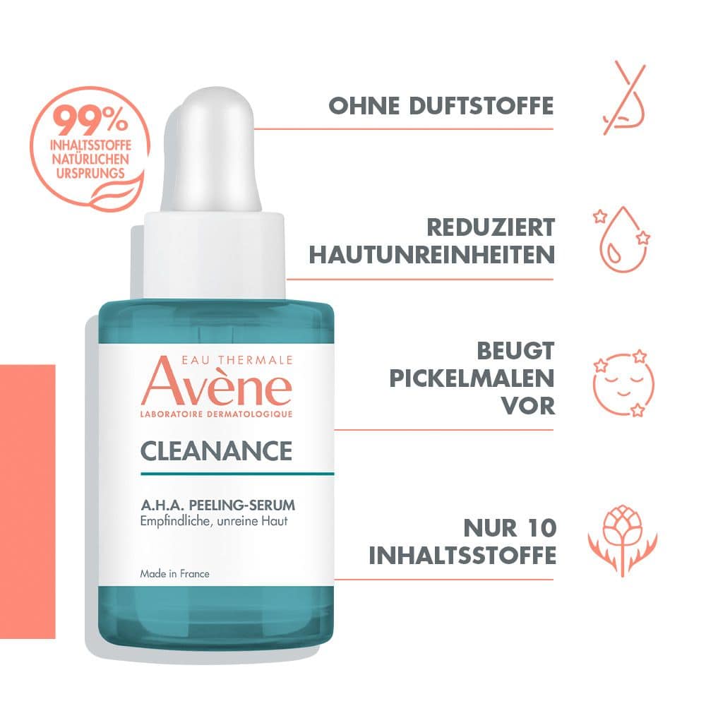 Avène Cleanance A.H.A. Peeling-Serum + Avène Cleanance Reinigungsgel 30 ml Konzentrat