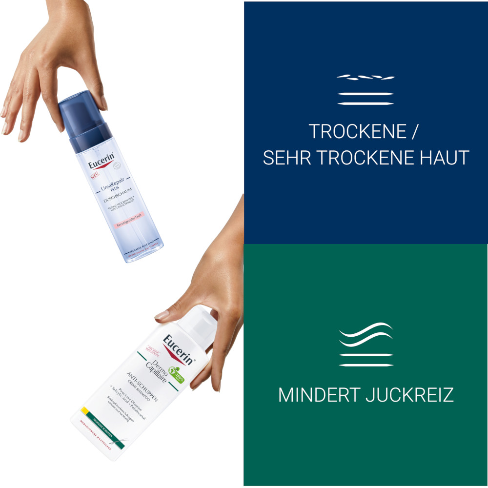 Eucerin DermoCapillaire Anti-Schuppen Shampoo und Eucerin UreaReapair PLUS Duschschaum Pflege Set 1 Sparset