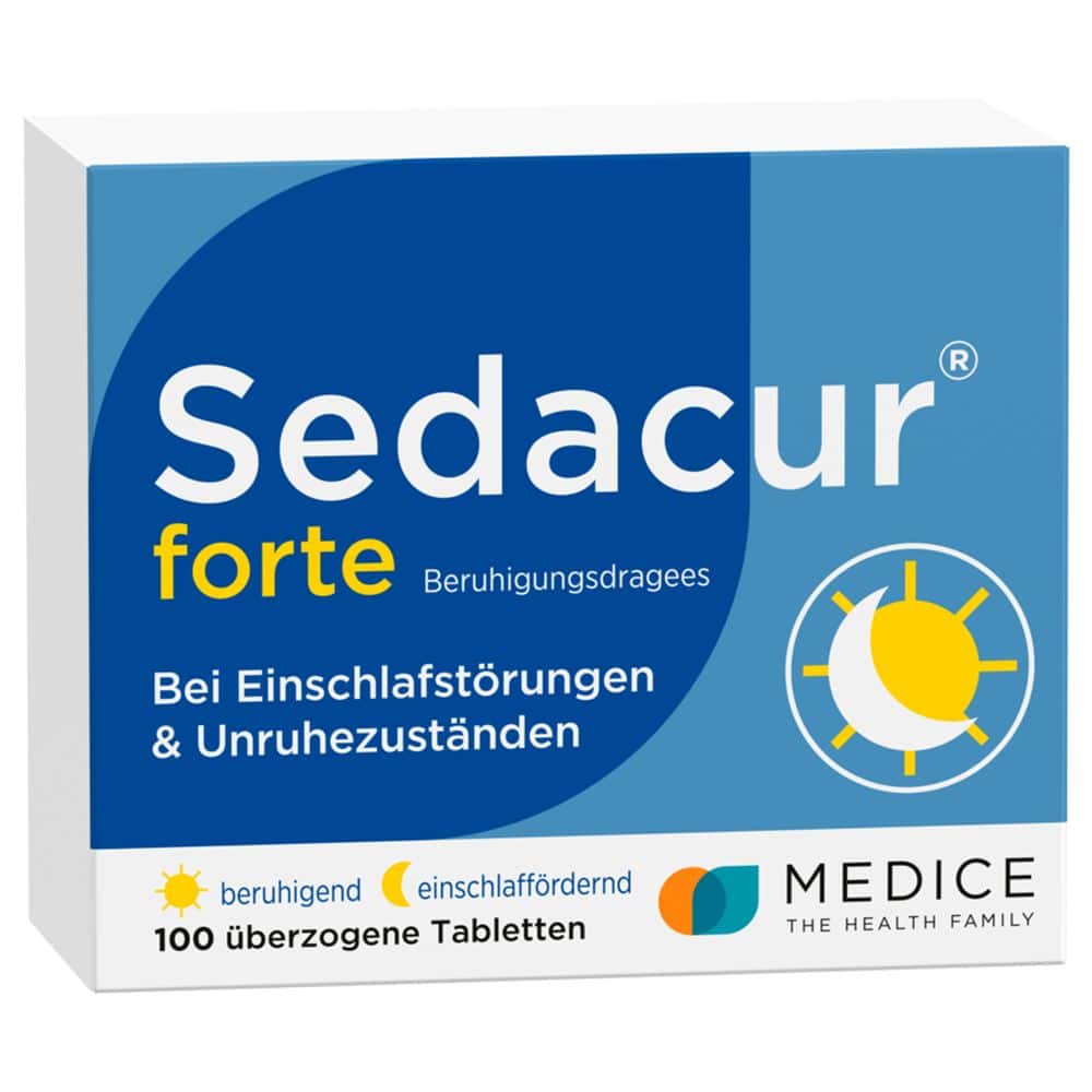 Sedacur forte bei Einschlafstörungen & Unruhezuständen 100 St Überzogene Tabletten