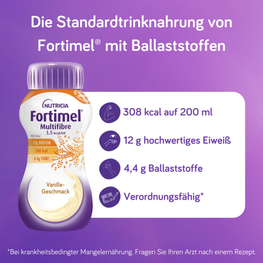 Fortimel Multifibre 1.5 kcal Vanillegeschmack 32X200 ml Flüssigkeit