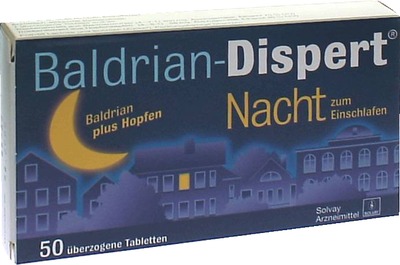 Baldrian-Dispert Nacht zum Einschlafen 50 St Überzogene Tabletten