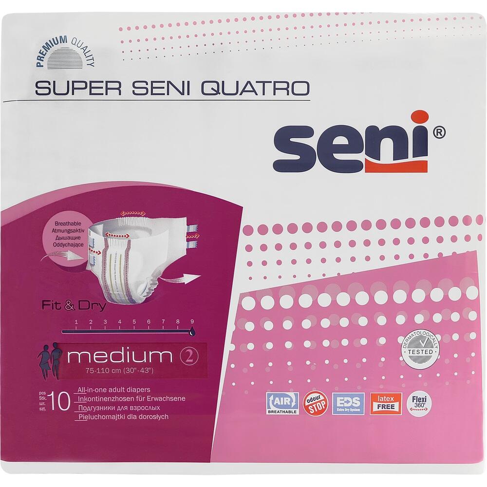 SUPER SENI QUATRO Fit&Dry medium Größe 2 10 St