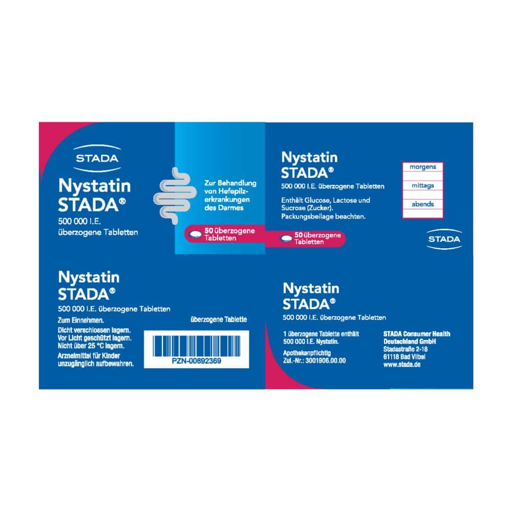 Nystatin STADA 500000 I.E. 50 St Überzogene Tabletten
