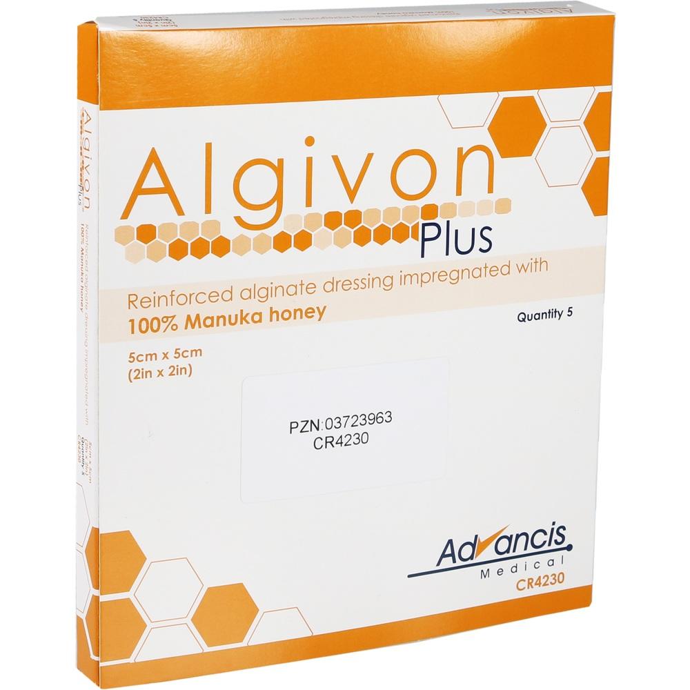 ALGIVON Plus Honigalginat Wundauflage 5x5 cm 5 St Wundgaze