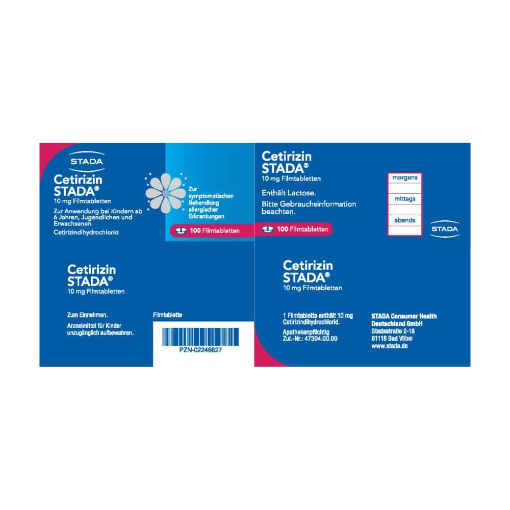 Cetirizin STADA 10 mg 100 St Filmtabletten