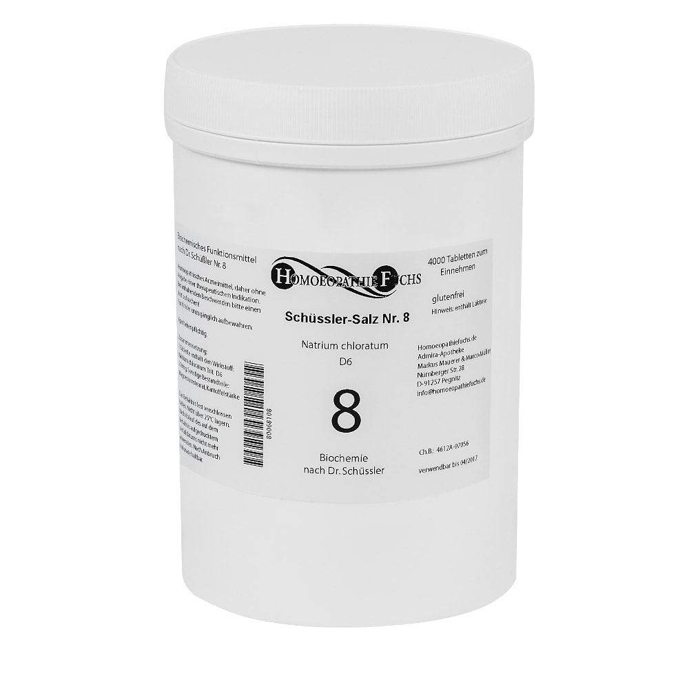 HOMOEOPATHIEFUCHS Schüssler-Salz Nummer 8 Natrium chloratum D6 Biochemie 4000 St Tabletten