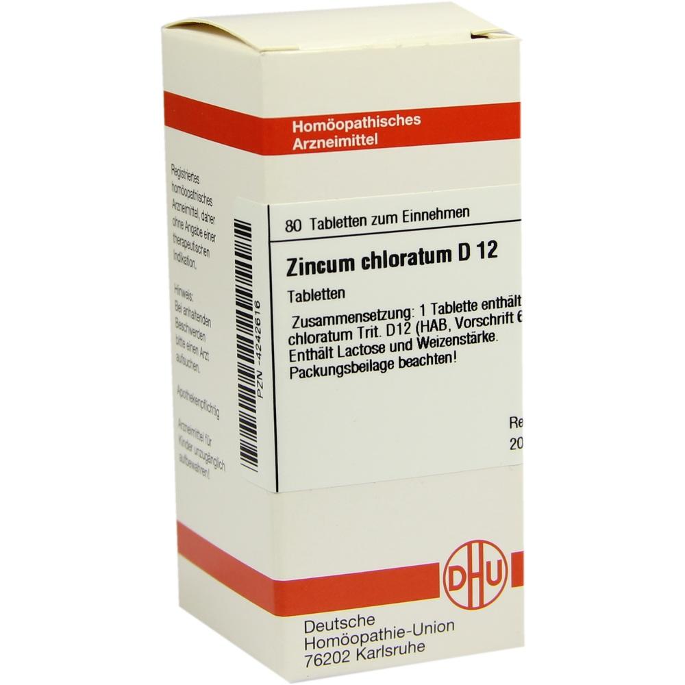 ZINCUM CHLORATUM D 12 Tabletten 80 St Tabletten