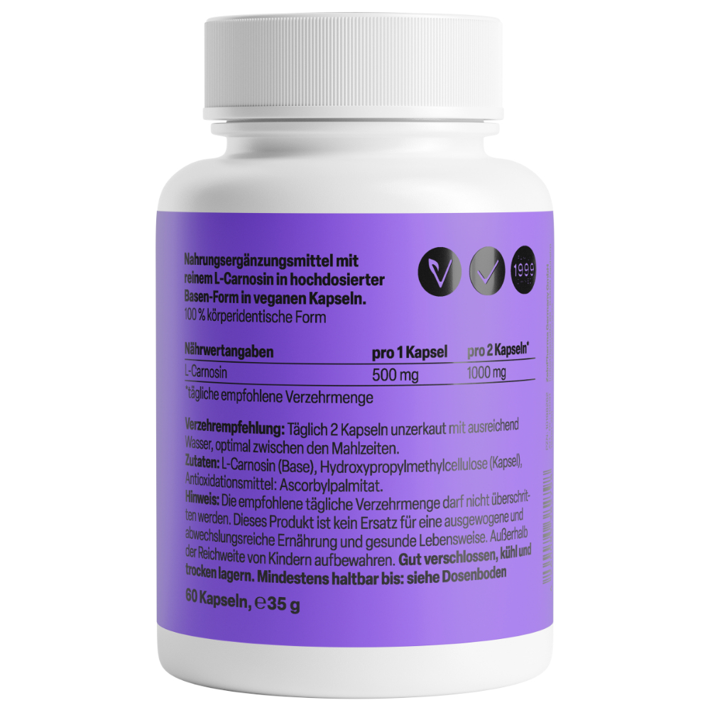 Zein Pharma L-CARNOSIN 500 mg Kapseln 60 St Kapseln