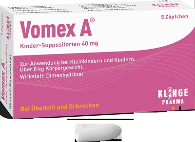Vomex A Kinder-Suppositorien 40 mg - Bei Übelkeit und Erbrechen 5 St Suppositorien
