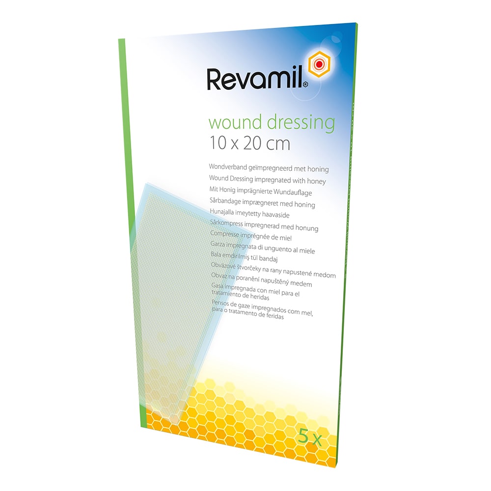 Revamil Wundkompresse mit Honig 10 x 20 cm  5 St Verband