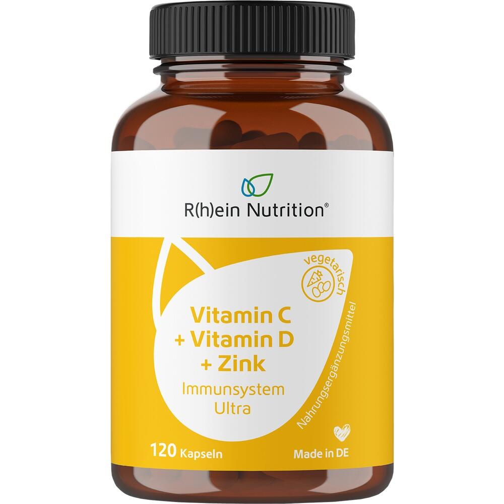 Vitamin C + Vitamin D + Zink Immunsystem Ultra 120 St Kapseln