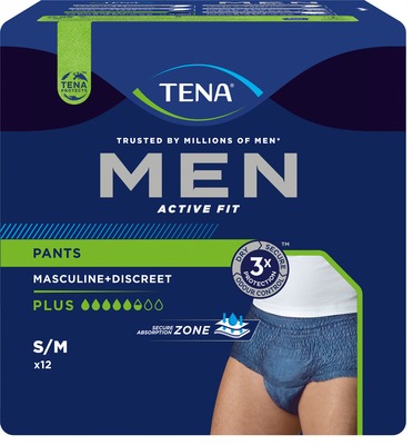 TENA MEN ACTIVE FIT PANTS PLUS S/M 12 St