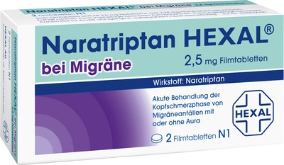 Naratriptan HEXAL bei Migräne 2,5mg 2 St Filmtabletten