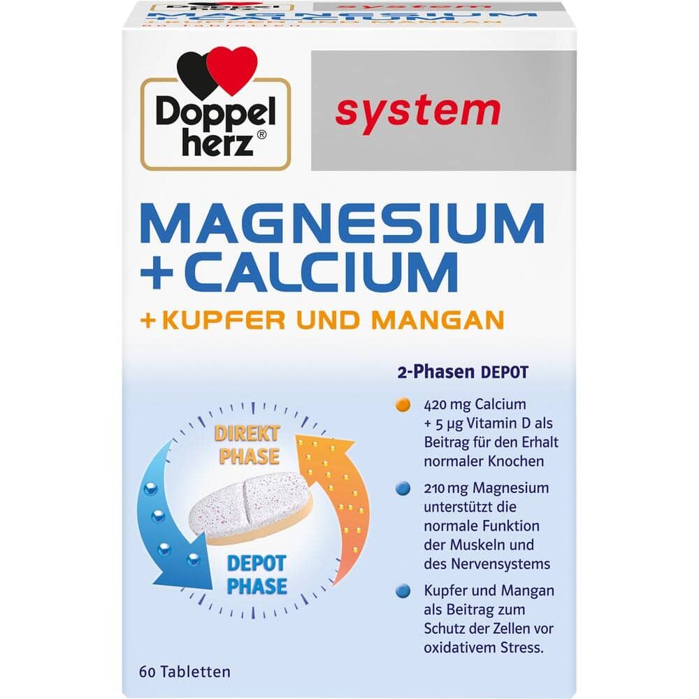 Doppelherz system MAGNESIUM +CALCIUM + KUPFER UND MANGAN 60 St Tabletten