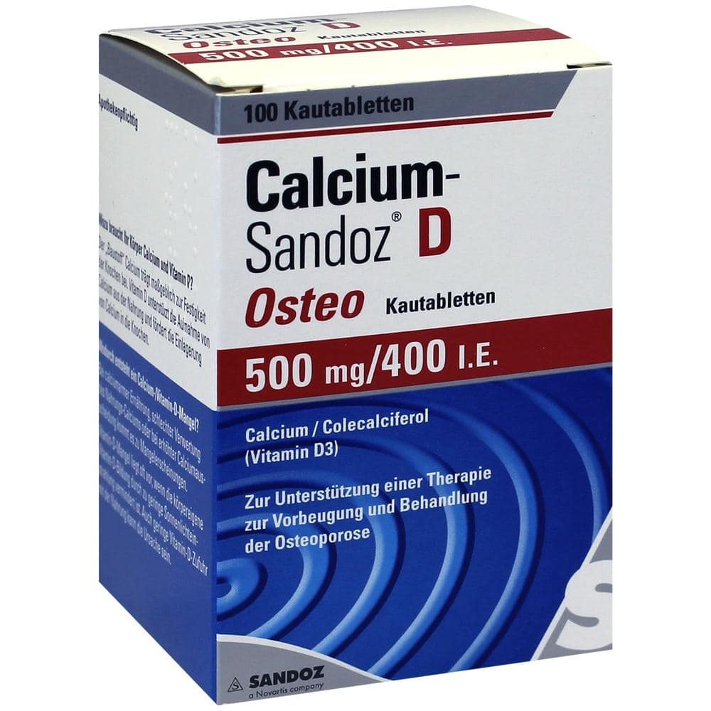 Calcium-Sandoz D Osteo 500 mg/400 I.E.  100 St Kautabletten