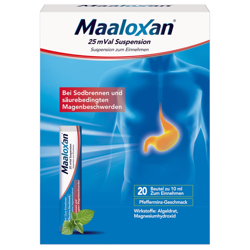 Maaloxan Suspension bei Sodbrennen & Magenschmerzen 20X10 ml Suspension