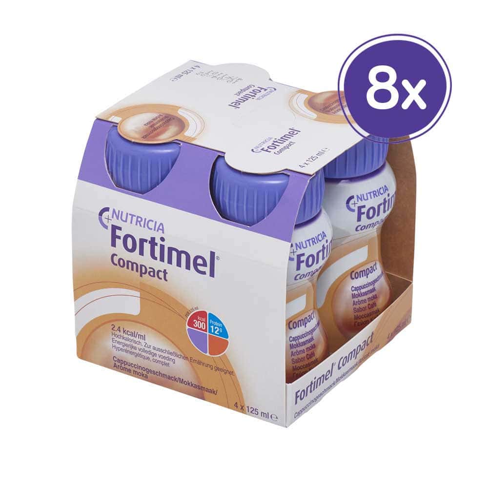 Fortimel Compact  2.4 Trinknahrung Cappuccino 8X4X125 ml Flüssigkeit