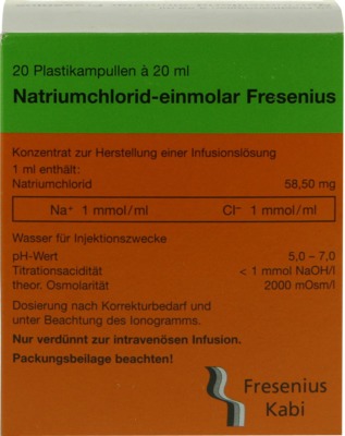 NATRIUMCHLORID-einmol.Fresenius PE-Amp.Inf.-L.-K. 20X20 ml Infusionslösungskonzentrat