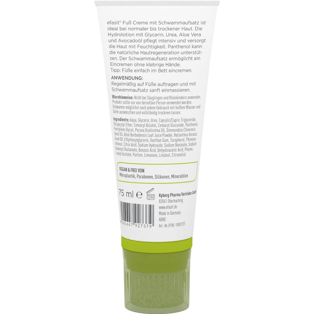 efasit FUSS CREME MIT SCHWAMMAUFSATZ 75 ml Creme