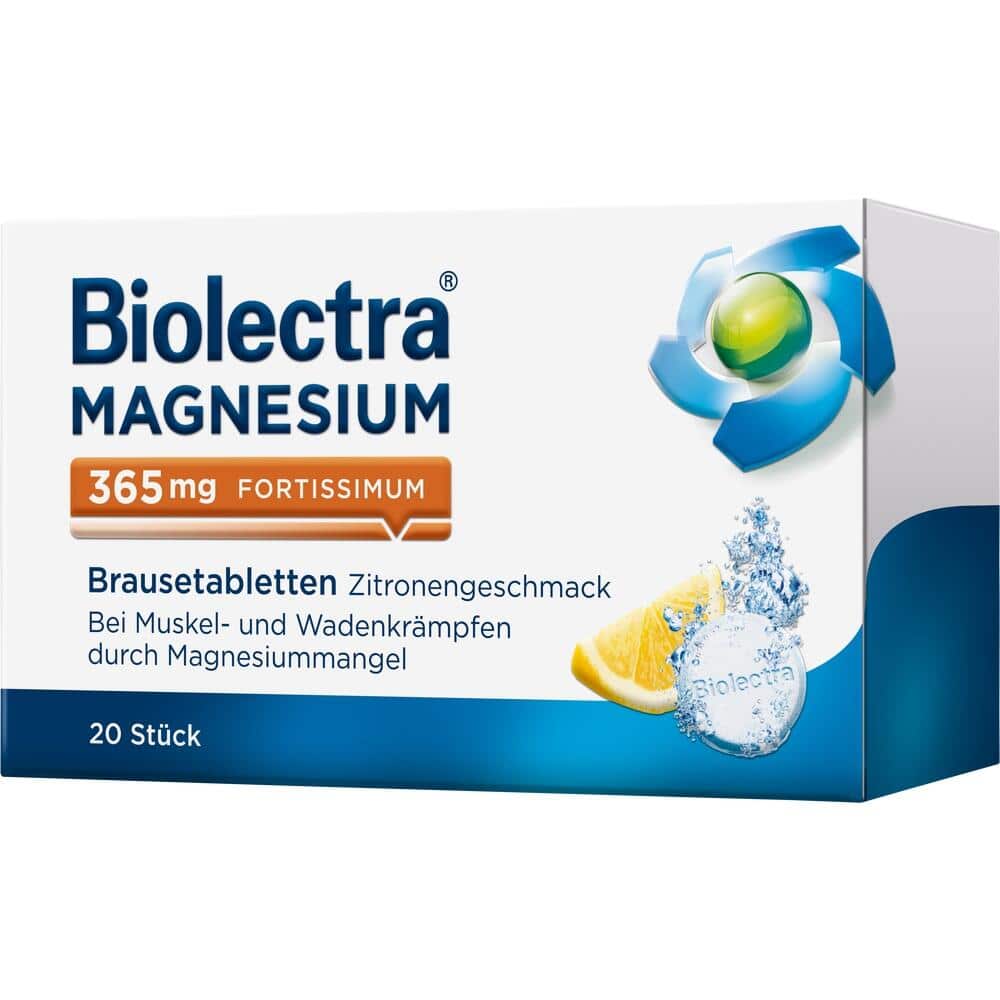 Biolectra MAGNESIUM 365mg  FORTISSIMUM Zitrone 20 St Brausetabletten