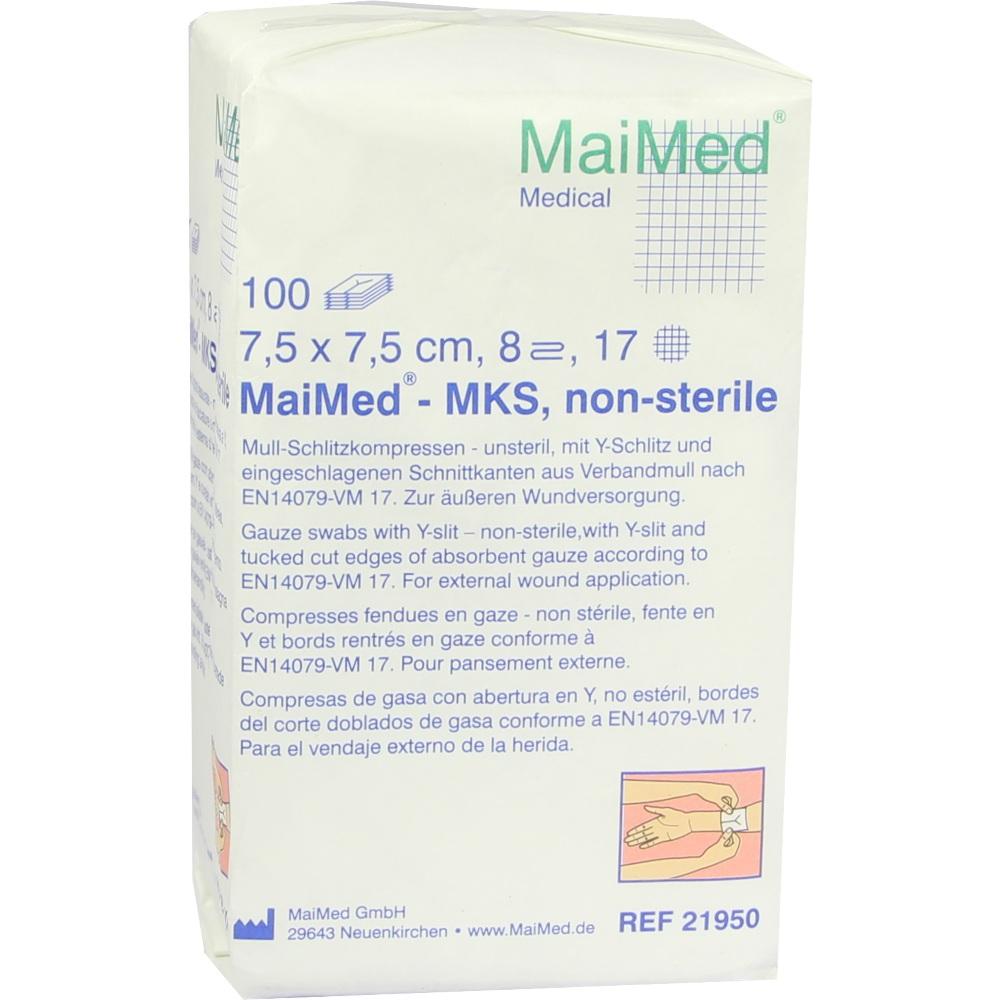 SCHLITZKOMPRESSEN 7,5x7,5 cm unsteril 8fach 100 St Kompressen