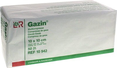 GAZIN Mullkomp.10x10 cm unsteril 32fach Op 50 St Kompressen