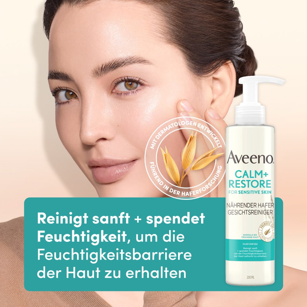 Aveeno CALM+RESTORE Nährender Hafer Gesichtsreiniger 200 ml Flüssigseife