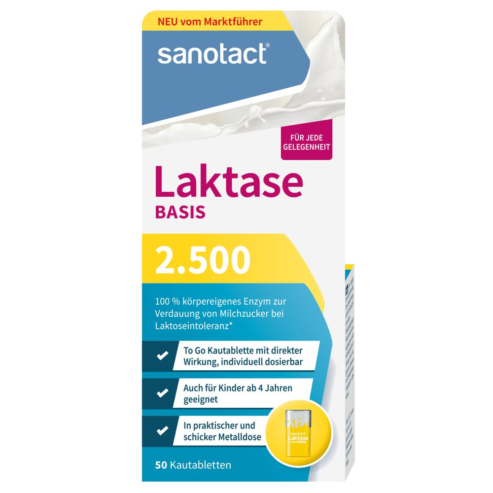 sanotact Laktase BASIS 2.500 50 St Kautabletten