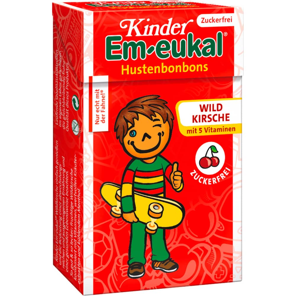 Em-eukal Kinder WILDKIRSCHE zuckerfrei Pocketbox 40 g Bonbons
