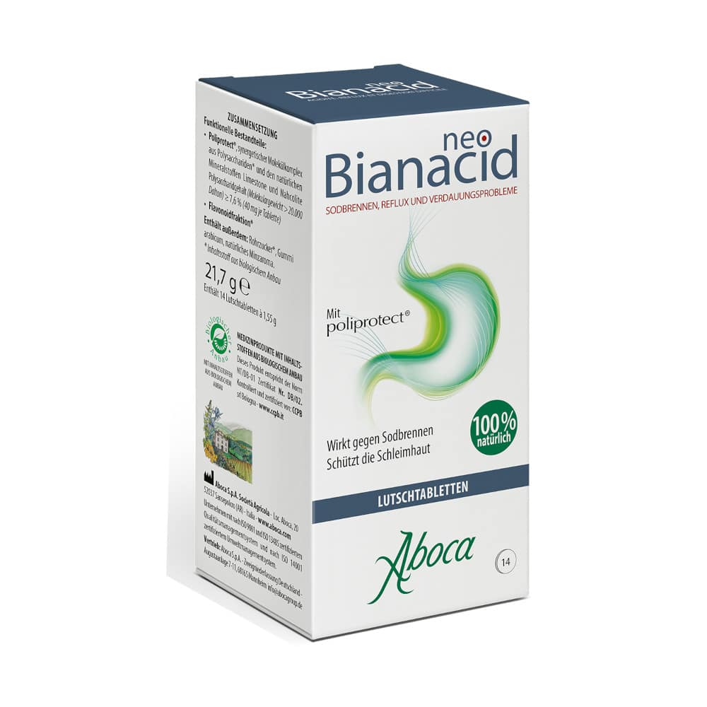 neoBianacid bei Sodbrennen, Reflux und Verdauungsproblemen 14 St Lutschtabletten