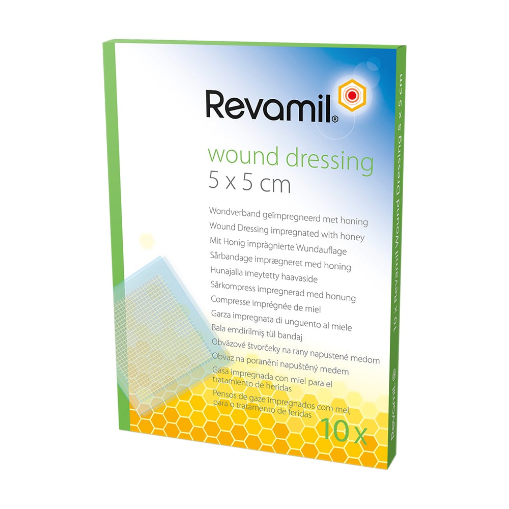 Revamil Wundkompresse mit Honig 5 x 5 cm 10 St Verband