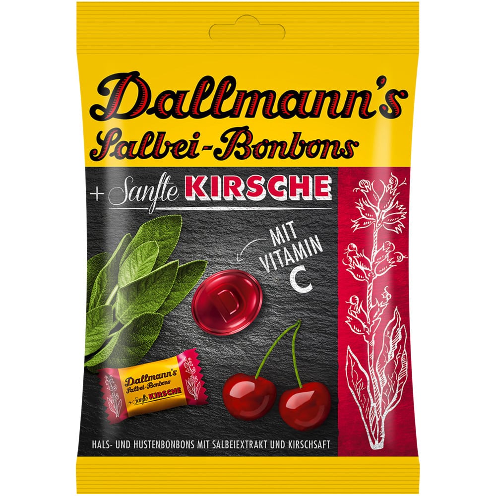 Dallman`s Salbei-Bonbons Sanfte Kirsche 60 g Bonbons