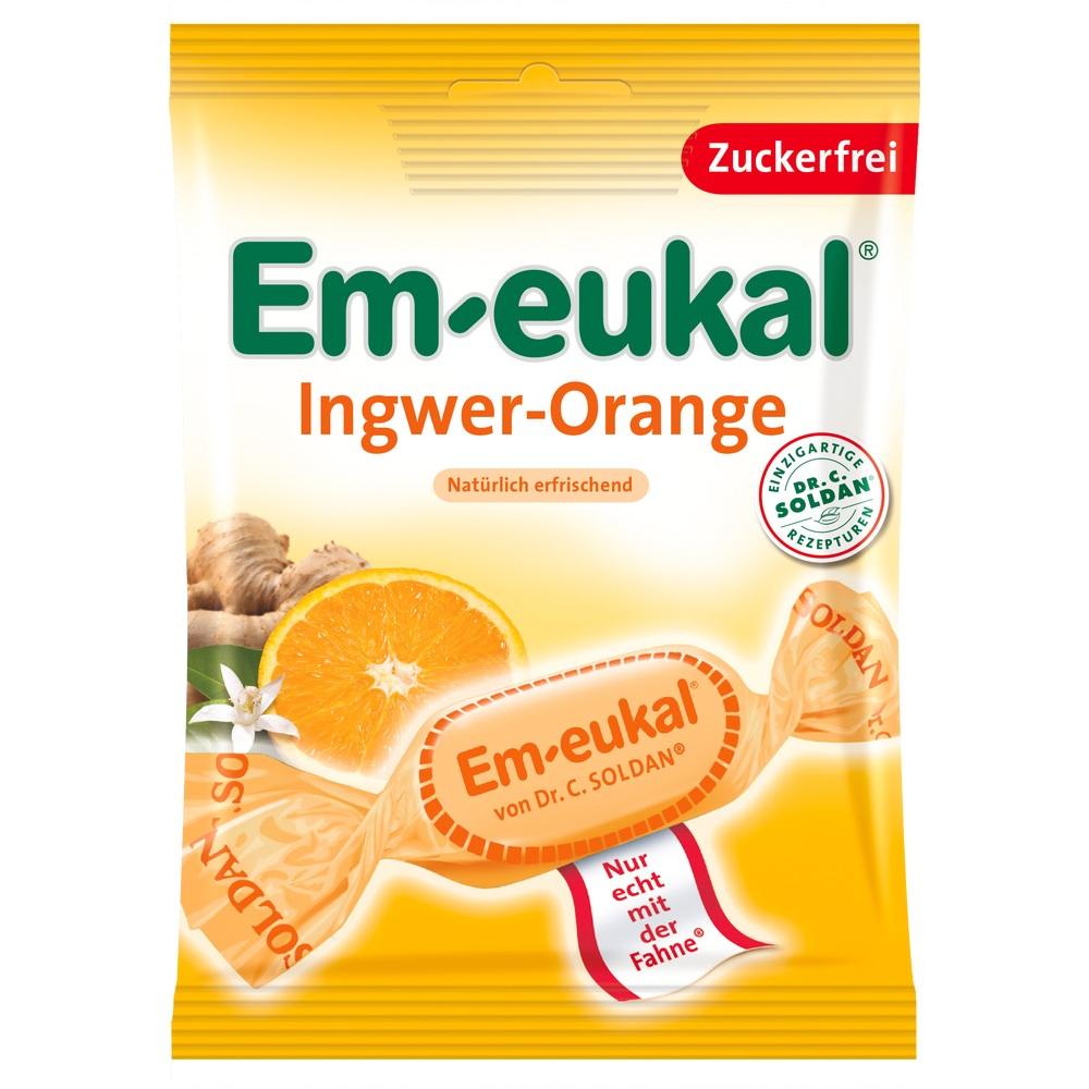 Em-eukal Ingwer-Orange zuckerfrei 75 g Bonbons