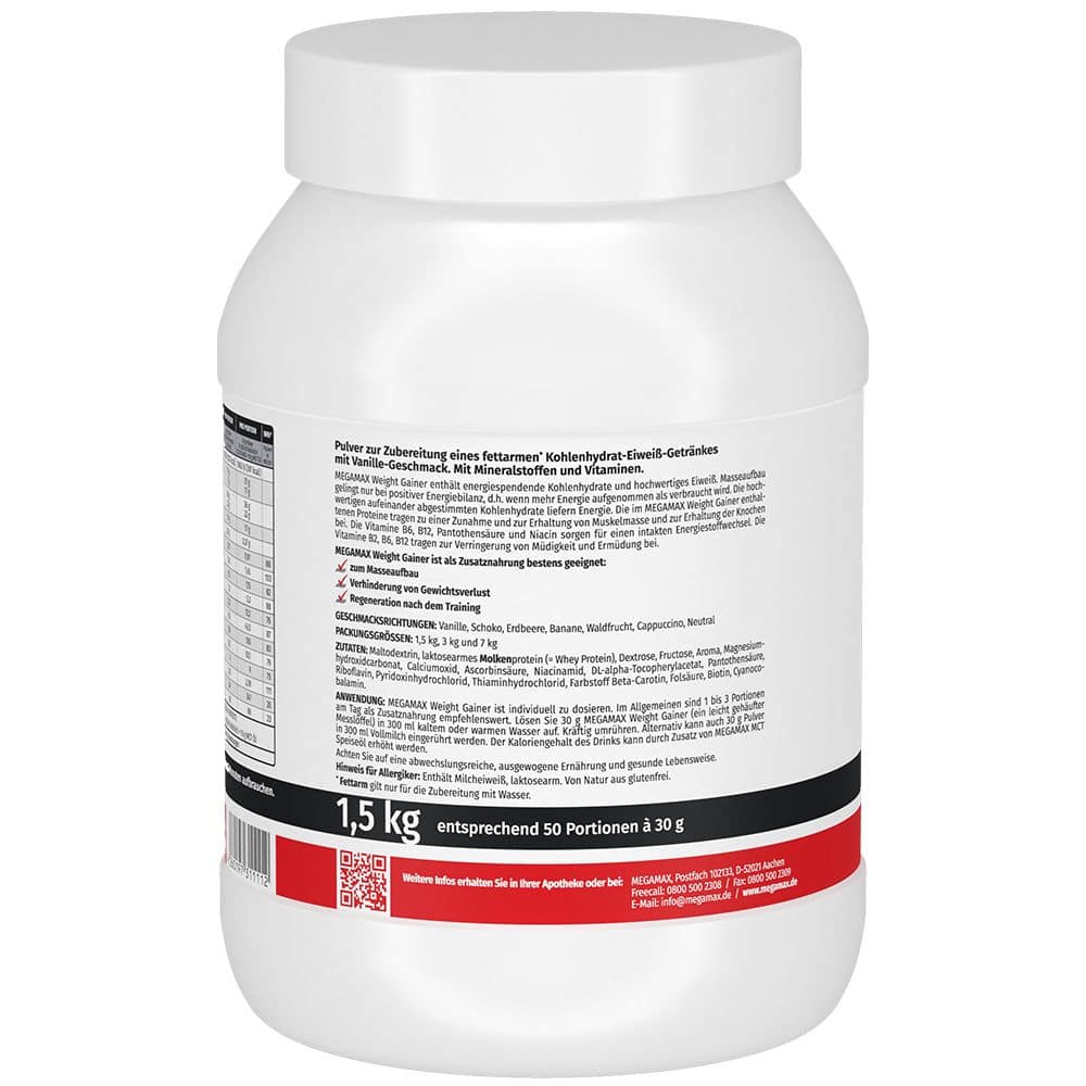 WEIGHT GAINER Megamax Vanille Pulver 1500 g Pulver