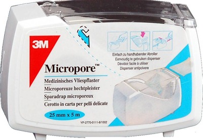 MICROPORE Vliespflaster 2,5cm x 5m mit Abroller 1530NP-1SD 1 St Pflaster