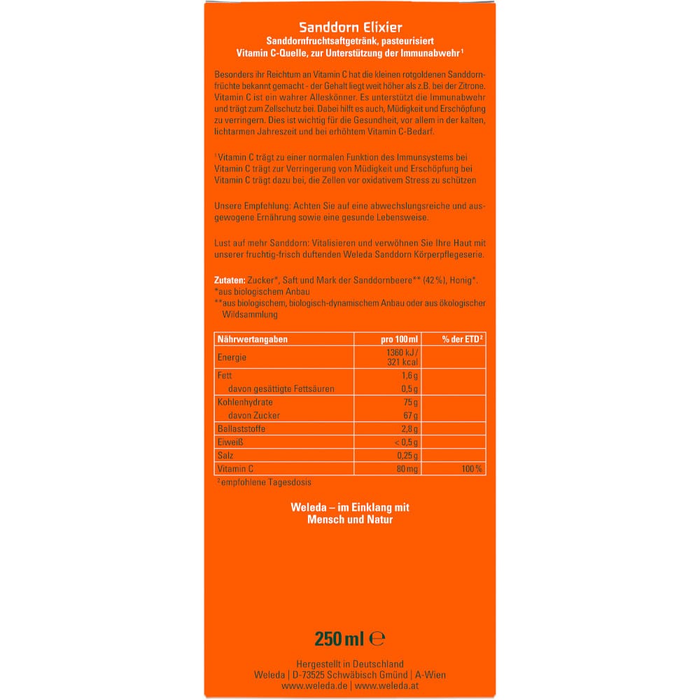 WELEDA Sanddorn Elixier 250 ml Elixier