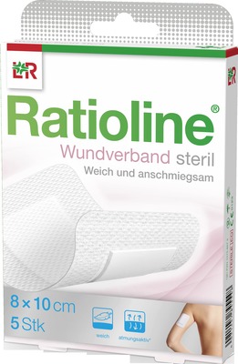 Ratioline Wundverband 10x8 Cm Steril 5 St Verband