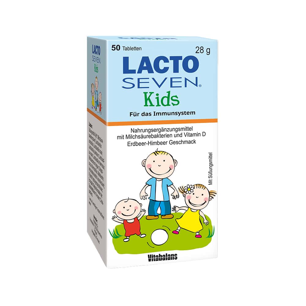 LACTO SEVEN Kids Erdbeer-Himbeer Geschmack 50 St Tabletten