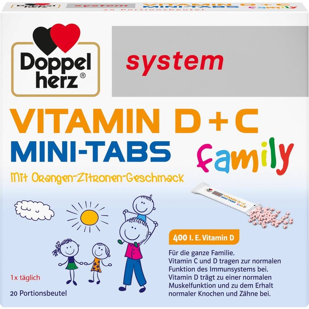 Doppelherz system VITAMIN D + C MINI TABS family 20 St Pellets