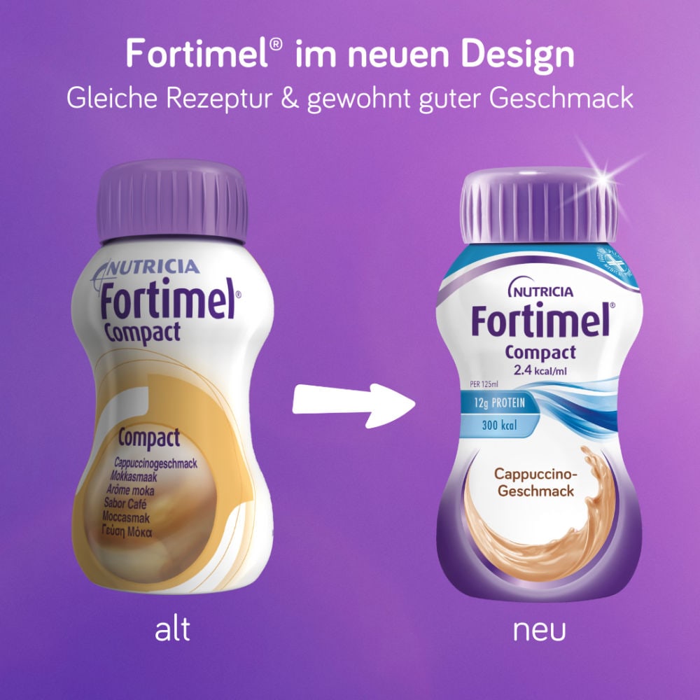 Fortimel Compact 2.4 Trinknahrung Cappuccino 4X125 ml Flüssigkeit