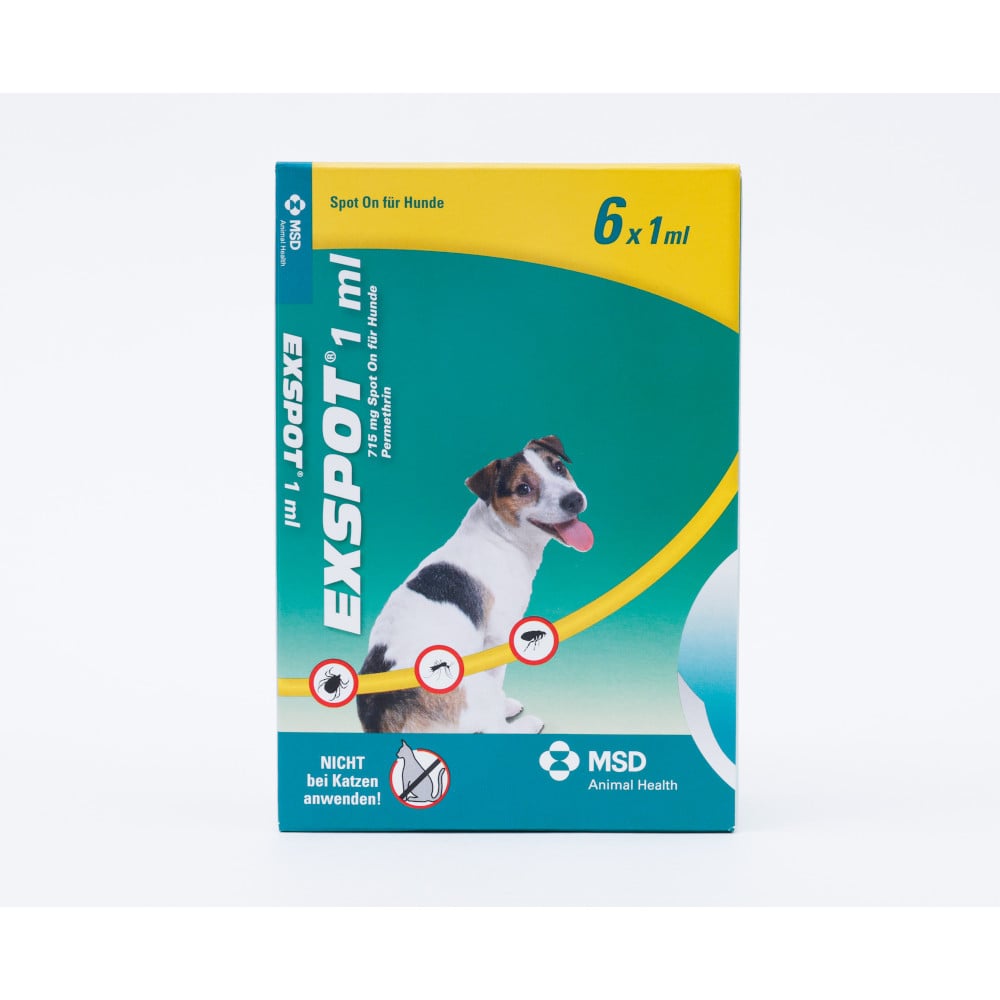 EXSPOT 1 ml Spot On Lösung für Hunde  6X1 ml Lösung