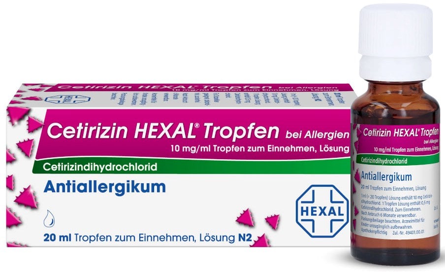 Cetirizin HEXAL bei Allergien 10mg/ml 20 ml Tropfen