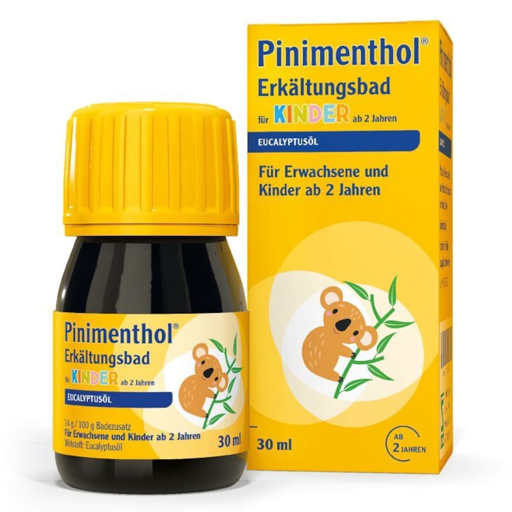 Pinimenthol Erkältungsbad für Kinder ab 2 Jahren - mit Eucalyptusöl 30 ml Bad