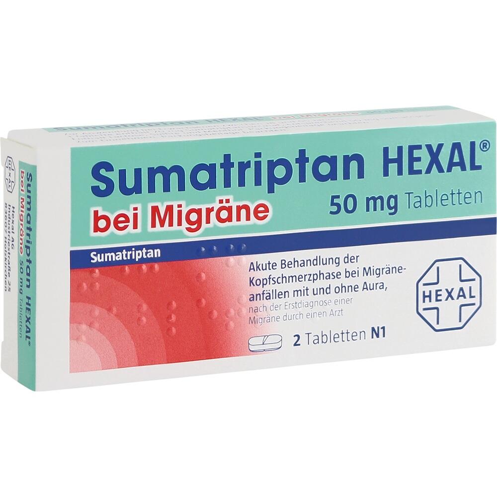 Sumatriptan HEXAL bei Migräne 2 St Tabletten