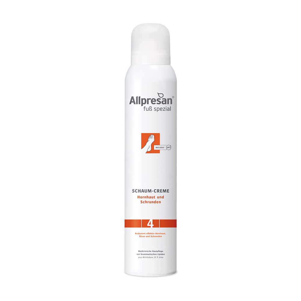 Allpresan fuß spezial Nr. 4 SCHAUM-CREME Hornhaut & Schrunden 200 ml Schaum